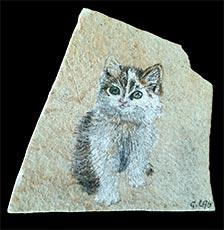 Peinture sur pierre "chat" résultat Labrat Art Painting