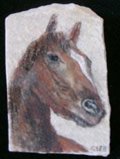 Peinture sur pierre "tête du cheval" résultat Labrat Art Painting